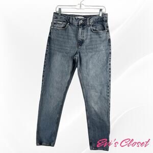 Zara Jeans Men’s 32x31 Blue Straight Leg Button Zip Fly Acid Wash Denim Casual